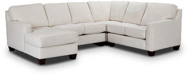 Andie White Fabric Medium Left Chaise Sectional