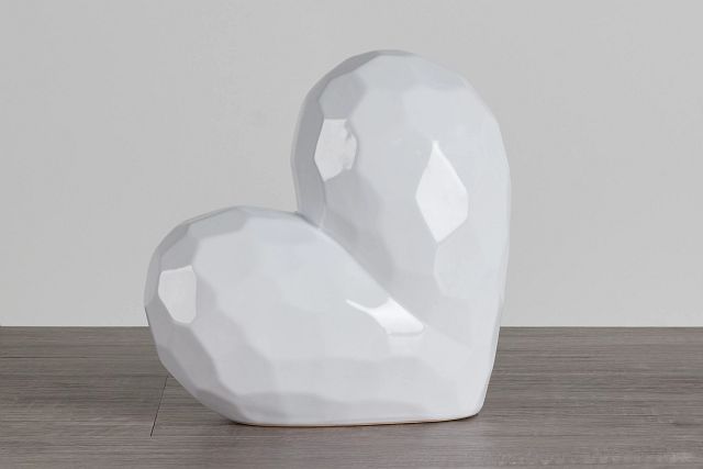 Fritzie Marble Heart Decor - Contemporary White Heart Shaped Decorative Figurine - Romantic Gift Idea Wrought Studio Size: 4 H x 4 W x 4 D