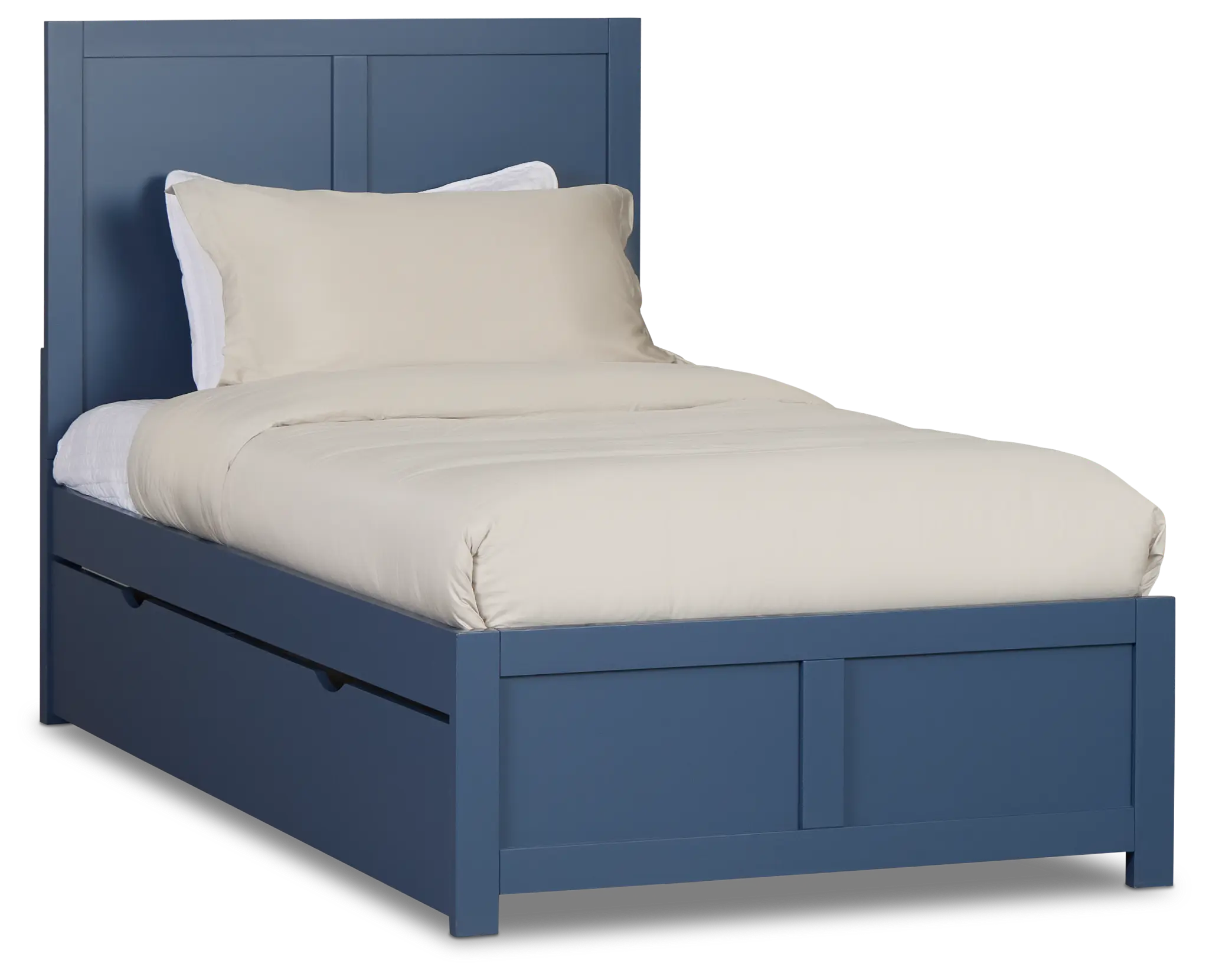Charleston Dark Blue Panel Bed With 2 Storage Drawers Charleston Dark Blue Panel Bed With 2 Storage Drawers