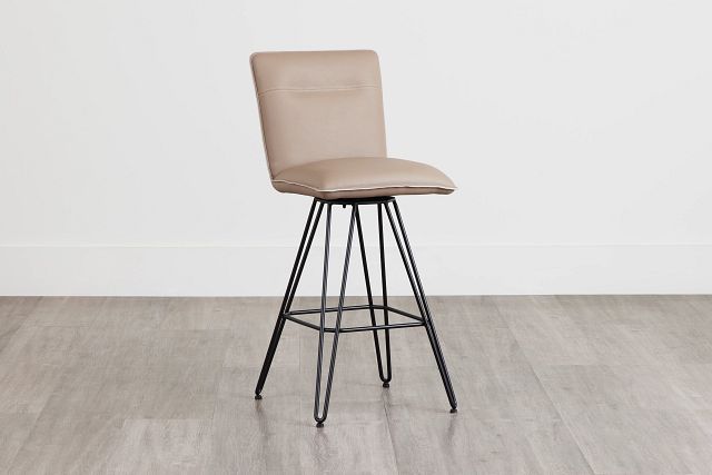 Demi Taupeswivel 30" Upholstered Barstool