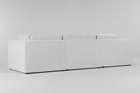 Destin Revenue White Fabric 4-piece Bumper Sectional