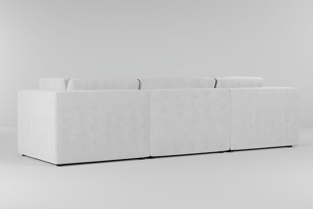 Destin Revenue White Fabric 4-piece Bumper Sectional