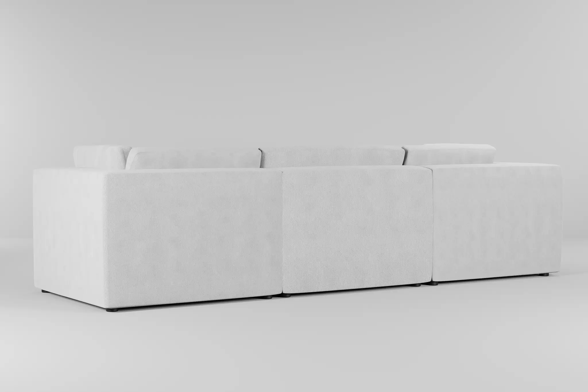 Destin Revenue White Fabric 4-piece Bumper Sectional Destin Revenue White Fabric 4-piece Bumper Sectional
