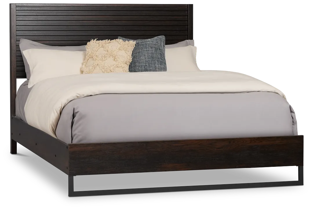Perry Dark Tone Panel Bed