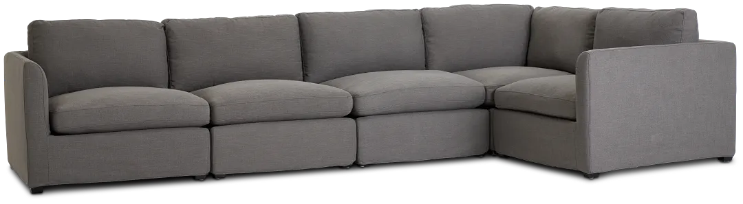 Willow Gray Fabric Medium Two-arm Sectional
