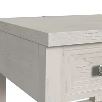 Sansa White Square End Table