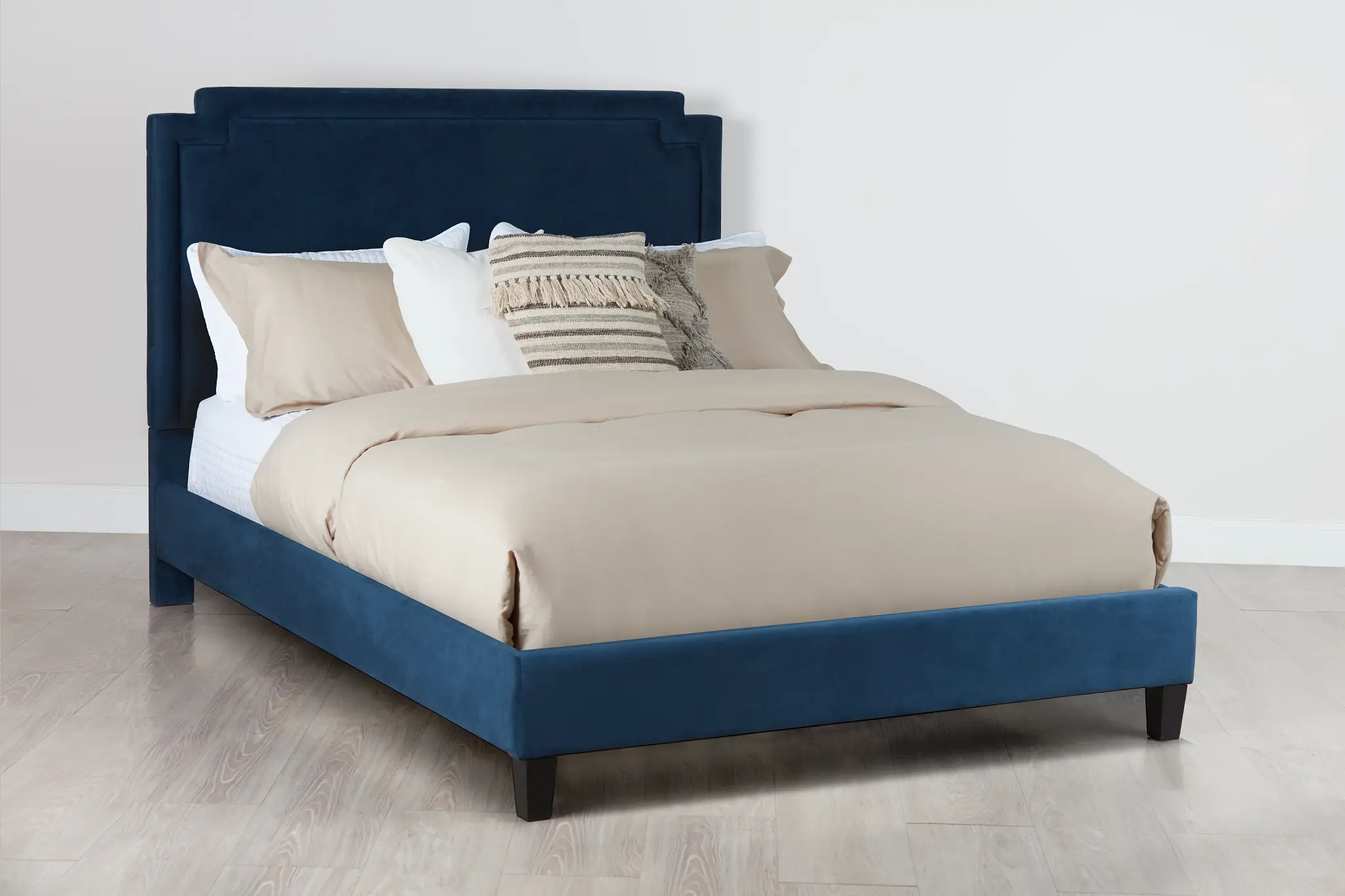 Whitney Dark Blue Uph Platform Bed Whitney Dark Blue Uph Platform Bed