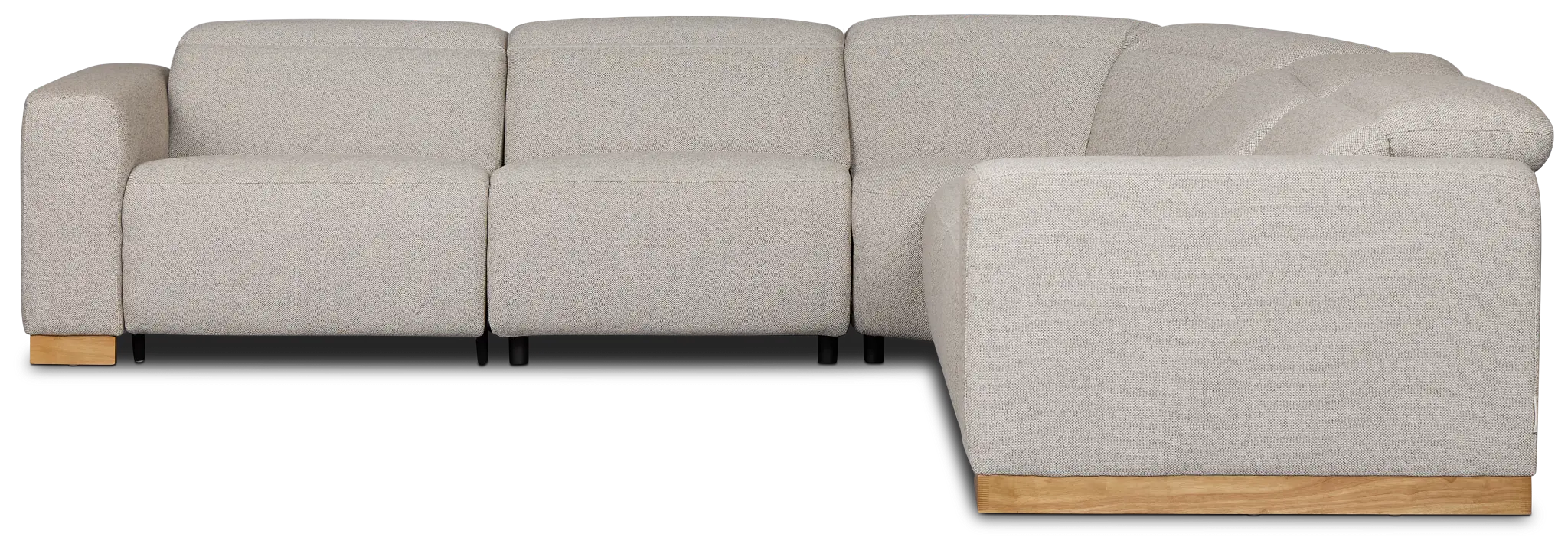 Leona Light Gray Fabric Small Triple Power Reclining Two-arm Sectional Leona Light Gray Fabric Small Triple Power Reclining Two-arm Sectional