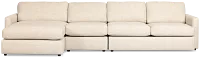 Maxwell Light Gray Fabric Small Left Chaise Sectional