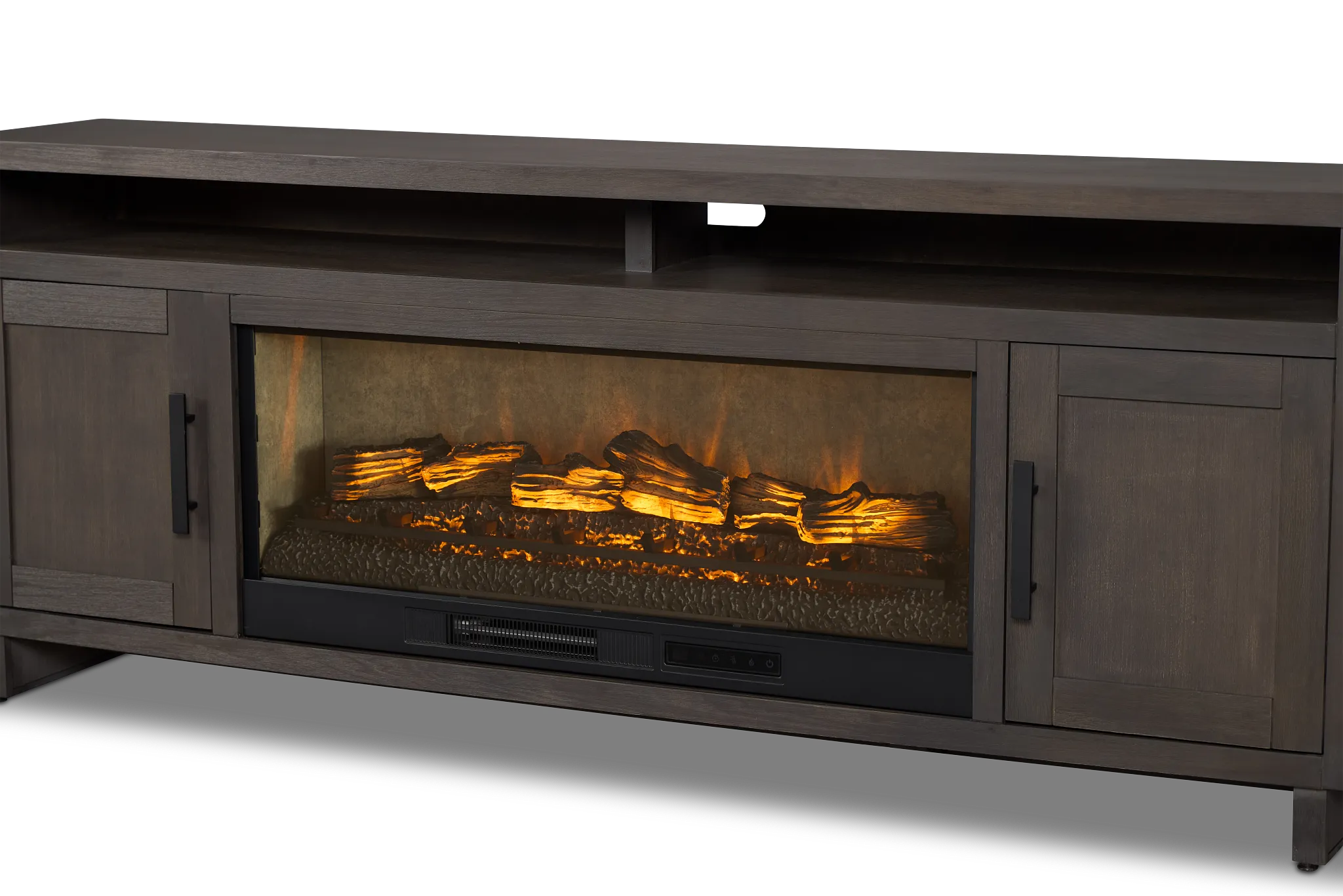 Richmond Gray 80" Tv Stand With Fireplace Insert