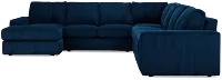 Charlie Dark Blue Fabric Large Left Chaise Sectional