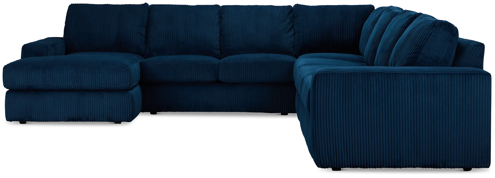 Charlie Dark Blue Fabric Large Left Chaise Sectional