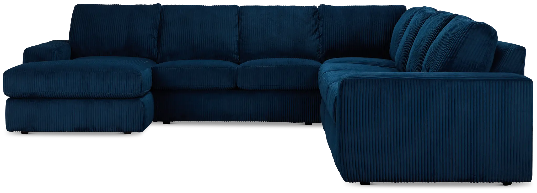 Charlie Dark Blue Fabric Large Left Chaise Sectional Charlie Dark Blue Fabric Large Left Chaise Sectional