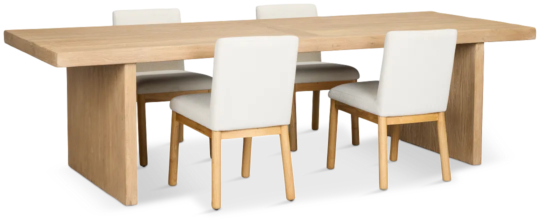 Salida Light Tone Rect Table & 4 Upholstered Chairs