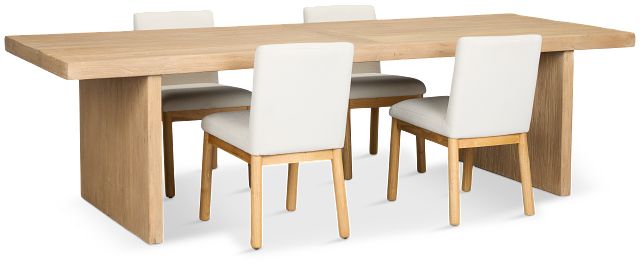 Salida Light Tone Rect Table & 4 Upholstered Chairs