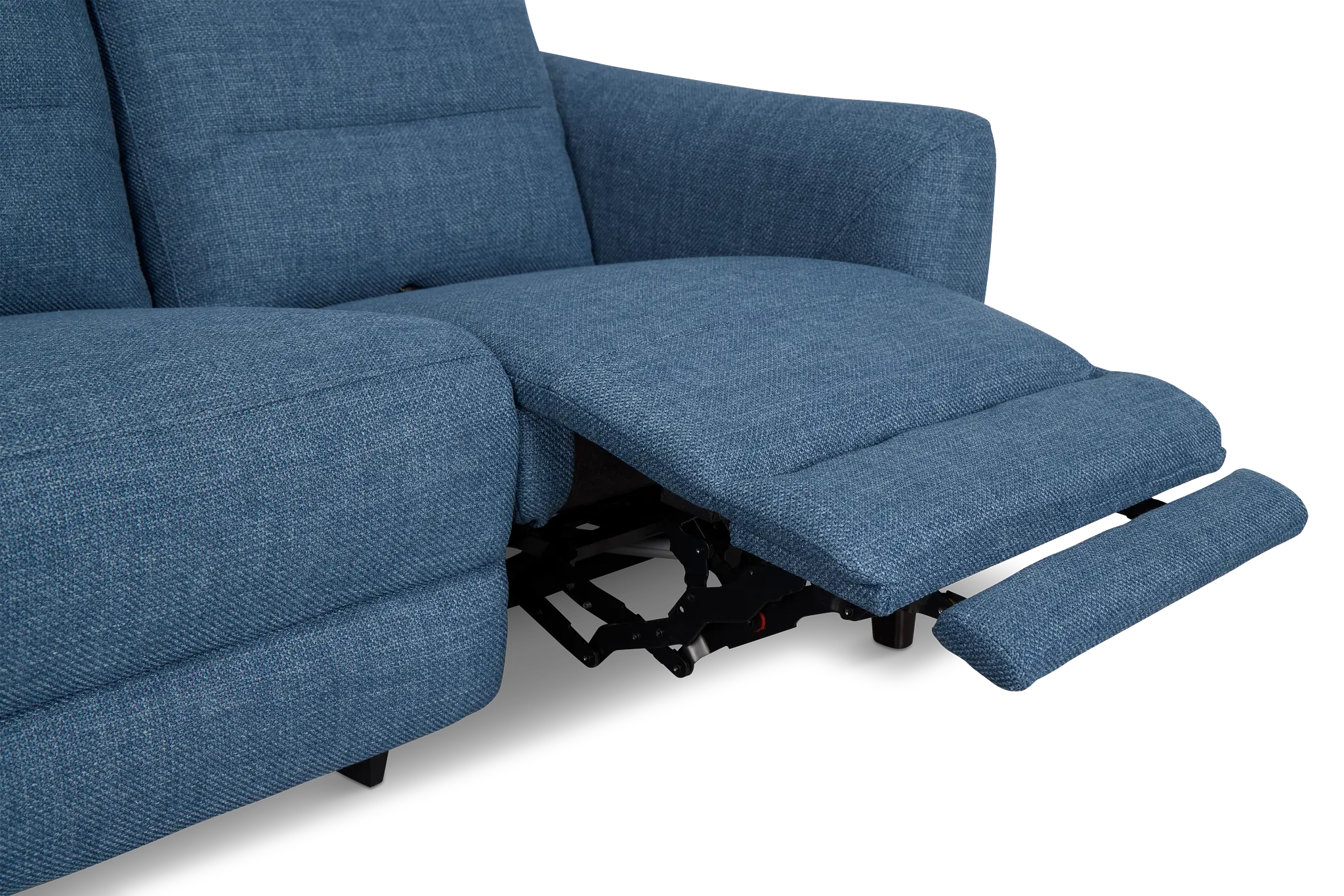 Keaton Blue Fabric Power Reclining Sofa W/ Power Headrest Keaton Blue Fabric Power Reclining Sofa W/ Power Headrest