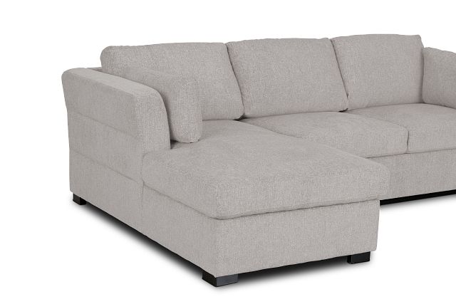 Amber Light Gray Fabric Small Left Chaise Storage Sleeper Sectional