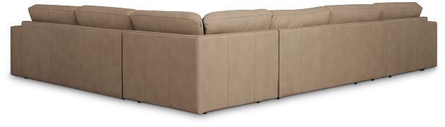 Kellan Taupe Leather Medium Left Chaise Sectional