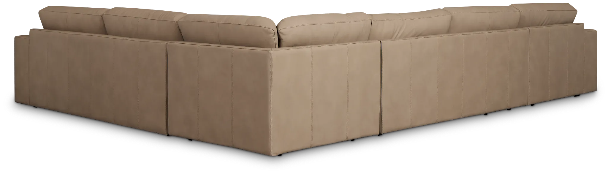 Kellan Taupe Leather Medium Left Chaise Sectional