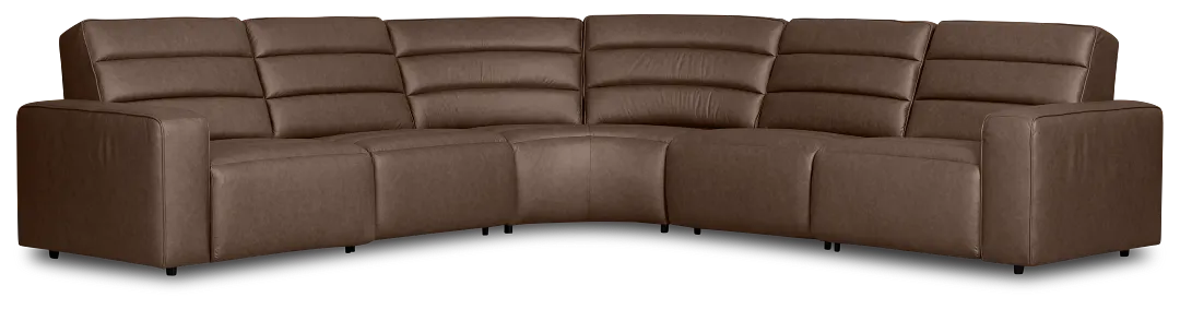 Sawyer Dark Brown Micro Small Triple Power Reclining Two-arm Sectional