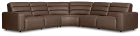Sawyer Dark Brown Micro Small Triple Power Reclining Two-arm Sectional