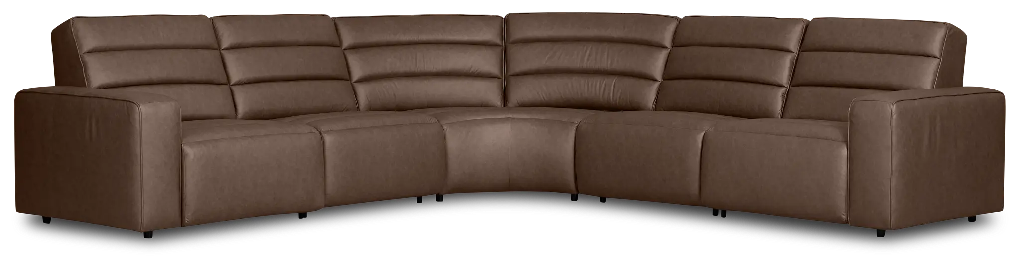 Sawyer Dark Brown Micro Small Triple Power Reclining Two-arm Sectional Sawyer Dark Brown Micro Small Triple Power Reclining Two-arm Sectional