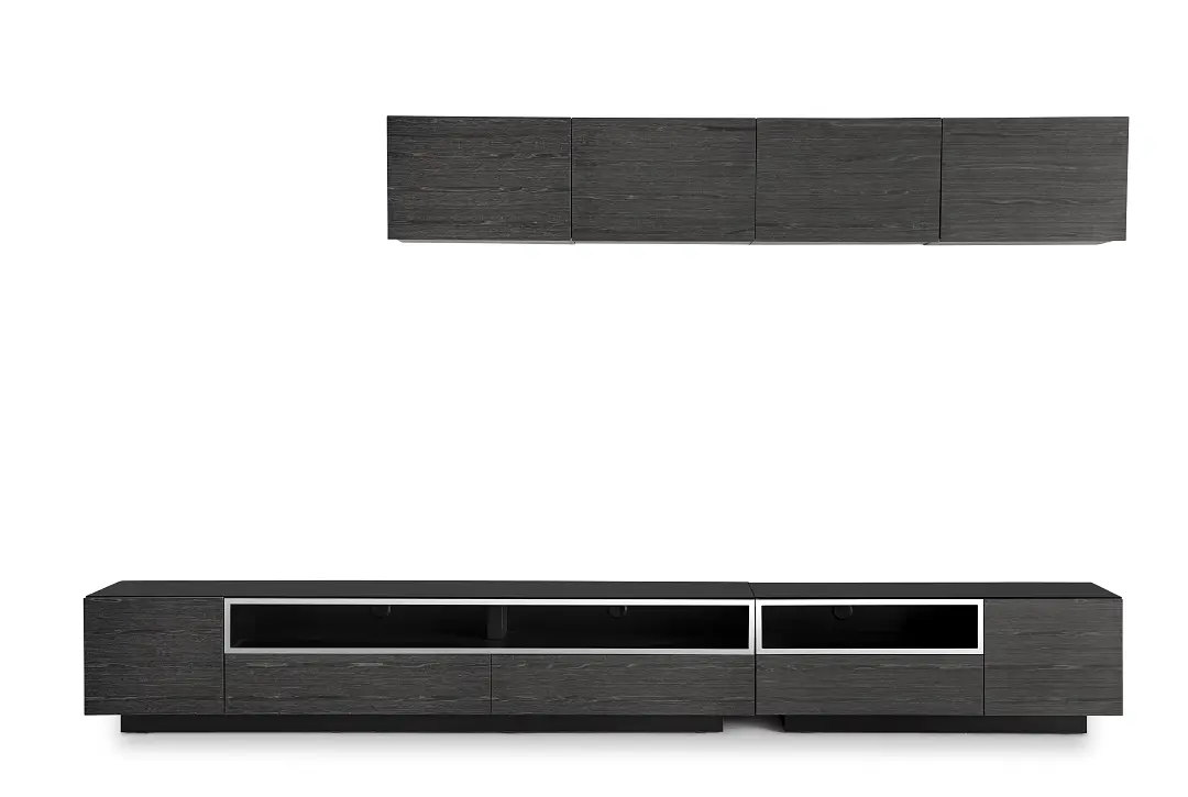 Vancouver Dark Gray 134" 6-piece Right Modular Entertainment Wall Vancouver Dark Gray 134" 6-piece Right Modular Entertainment Wall