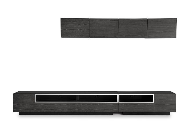 Vancouver Dark Gray 134" 6-piece Right Modular Entertainment Wall