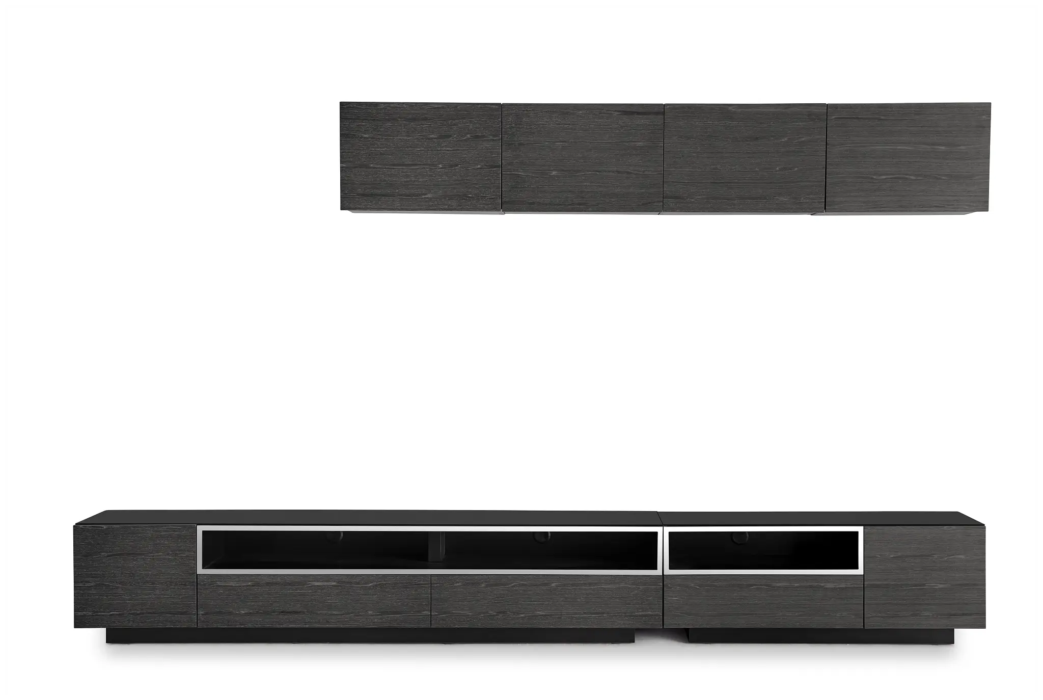 Vancouver Dark Gray 134" 6-piece Right Modular Entertainment Wall Vancouver Dark Gray 134" 6-piece Right Modular Entertainment Wall
