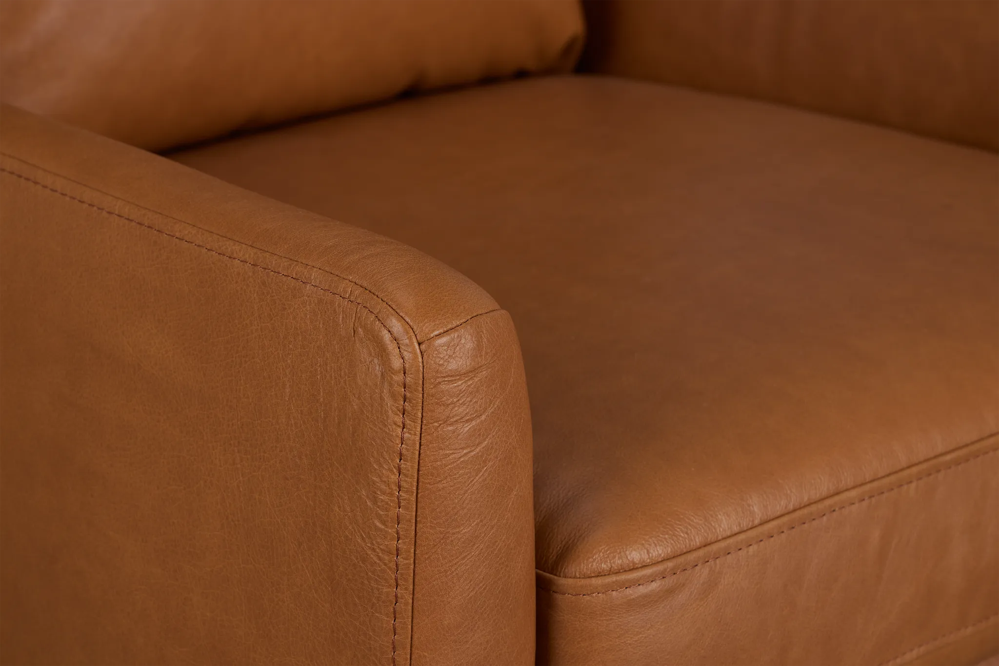 Cassian Brown Leather Accent Chair
