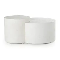 Four Hands Miza White Small Round Coffee Table