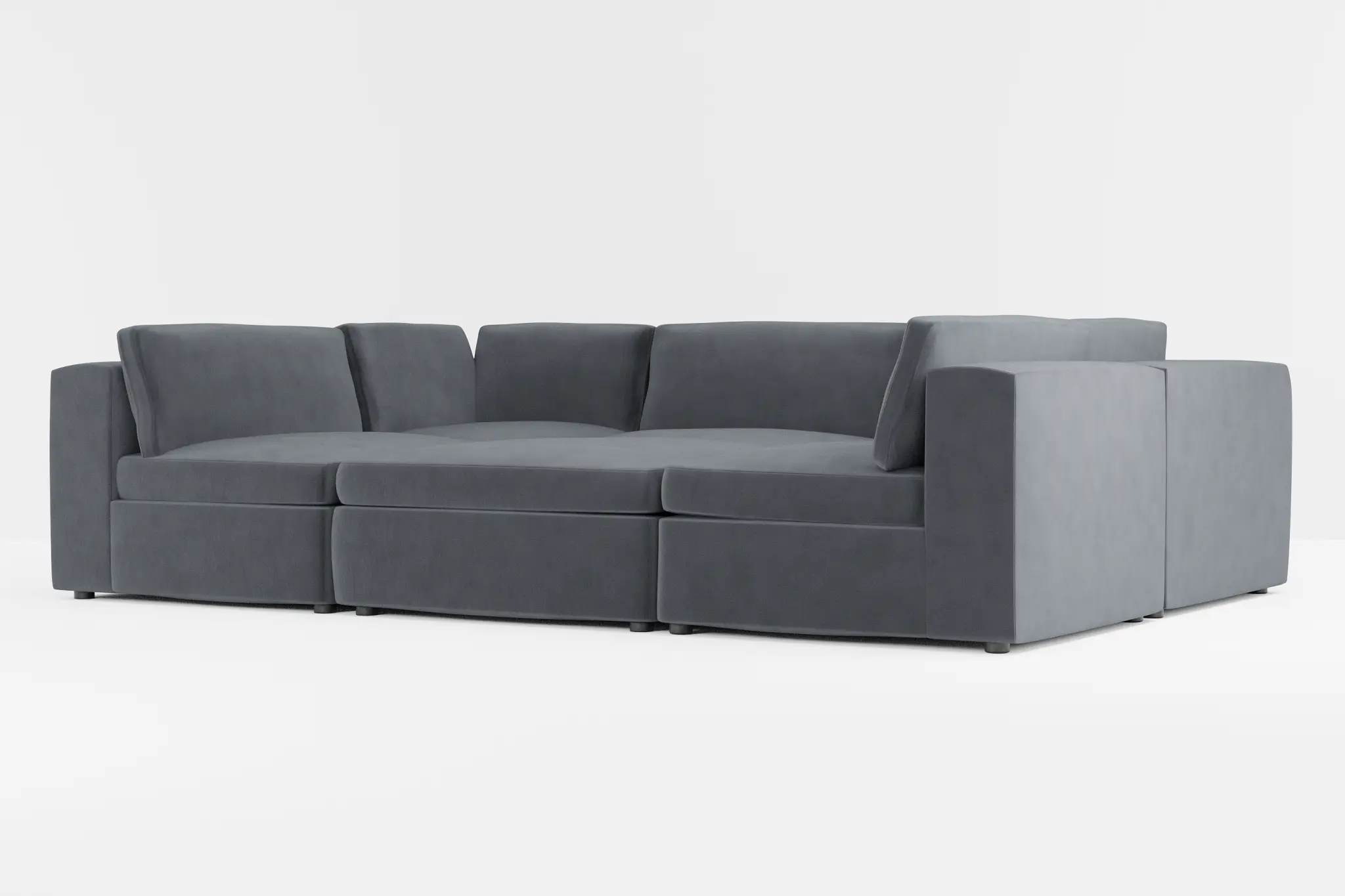 Destin Joya Gray Velvet 6-piece Pit Sectional Destin Joya Gray Velvet 6-piece Pit Sectional
