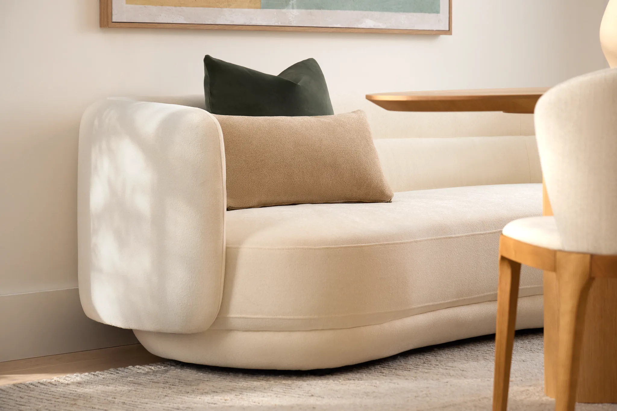 Presley White Fabric Sofa