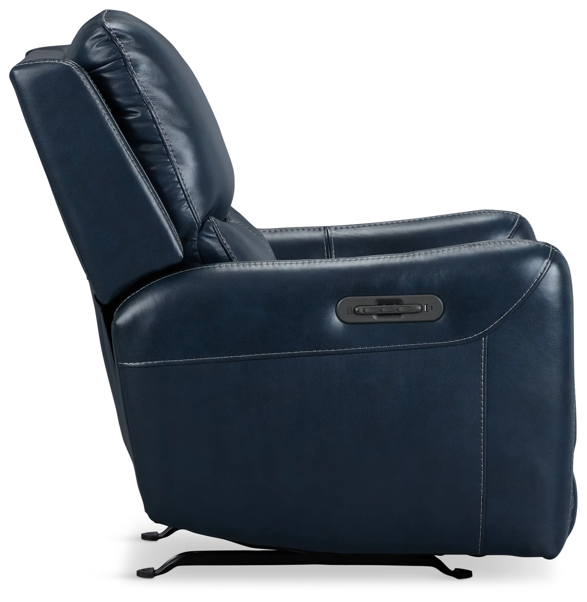 Jonas Dark Blue Lthr/vinyl Power Recliner With Heat And Massage Jonas Dark Blue Lthr/vinyl Power Recliner With Heat And Massage