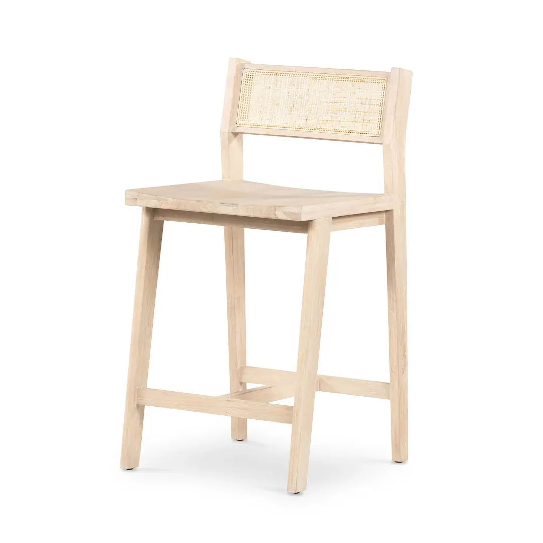 Four Hands Clarita Light Tone Wood 24" Barstool Four Hands Clarita Light Tone Wood 24" Barstool