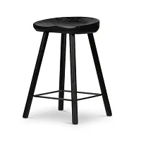 Four Hands Barry Black 24" Wood Barstool