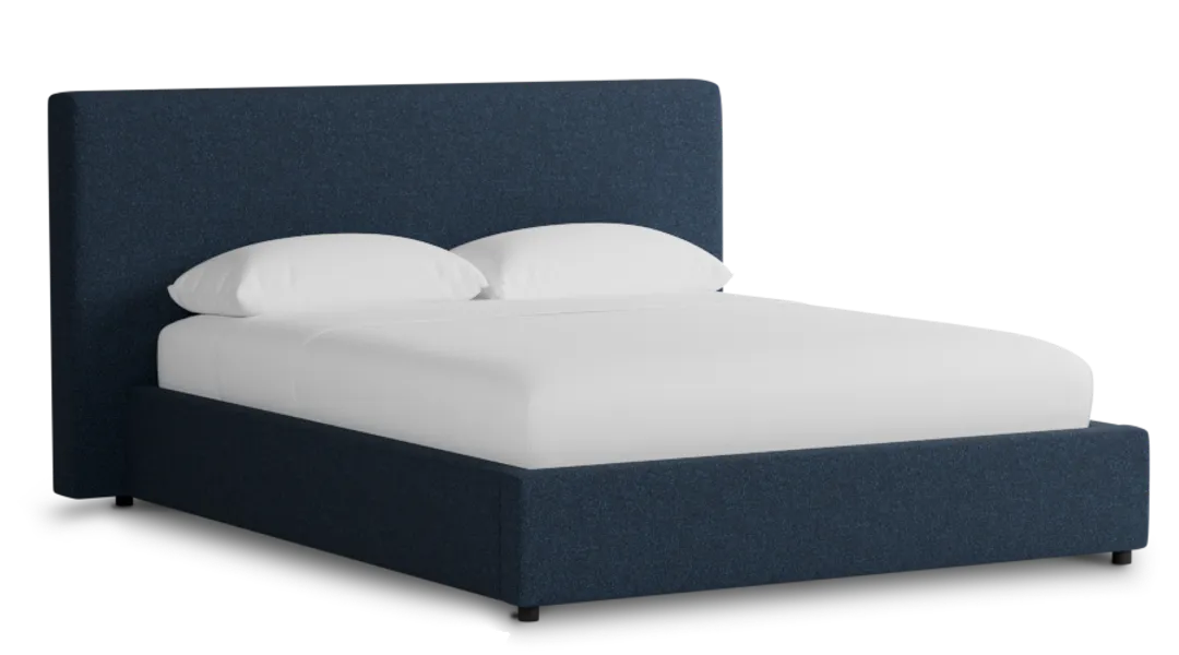 Grayton Elite Dark Blue 44" Upholstered Shelter Bed
