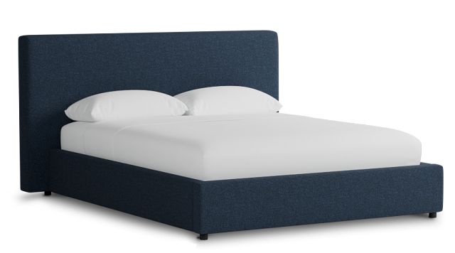 Grayton Elite Dark Blue 44" Upholstered Shelter Bed