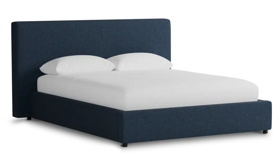 Grayton Elite Dark Blue 44" Upholstered Shelter Bed Grayton Elite Dark Blue 44" Upholstered Shelter Bed