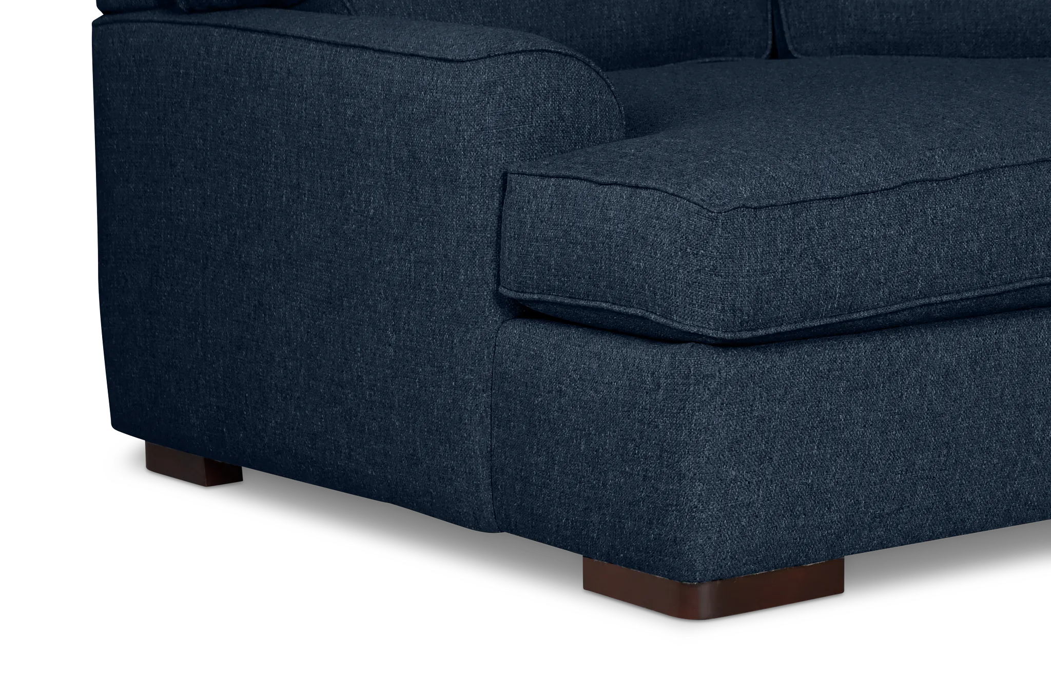 Sinclair Dark Blue Fabric Right Chaise Cuddler Sectional