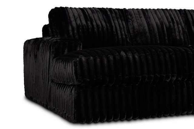 Teddy Black Fabric Medium Left Chaise Sectional