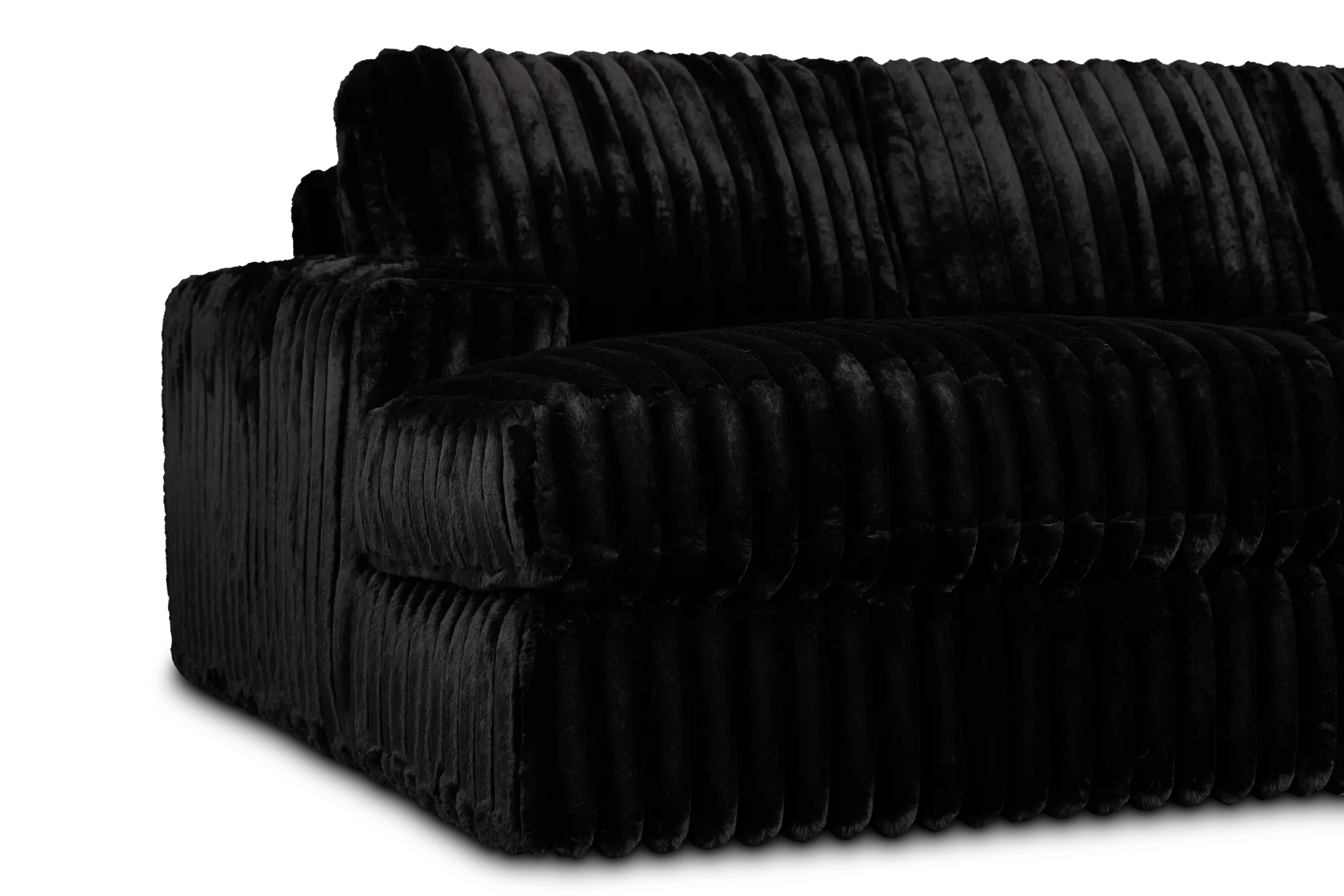 Teddy Black Fabric Medium Left Chaise Sectional Teddy Black Fabric Medium Left Chaise Sectional