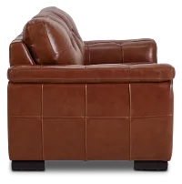 Braden Medium Brown Leather Loveseat