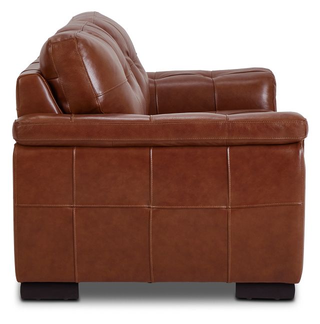 Braden Medium Brown Leather Loveseat