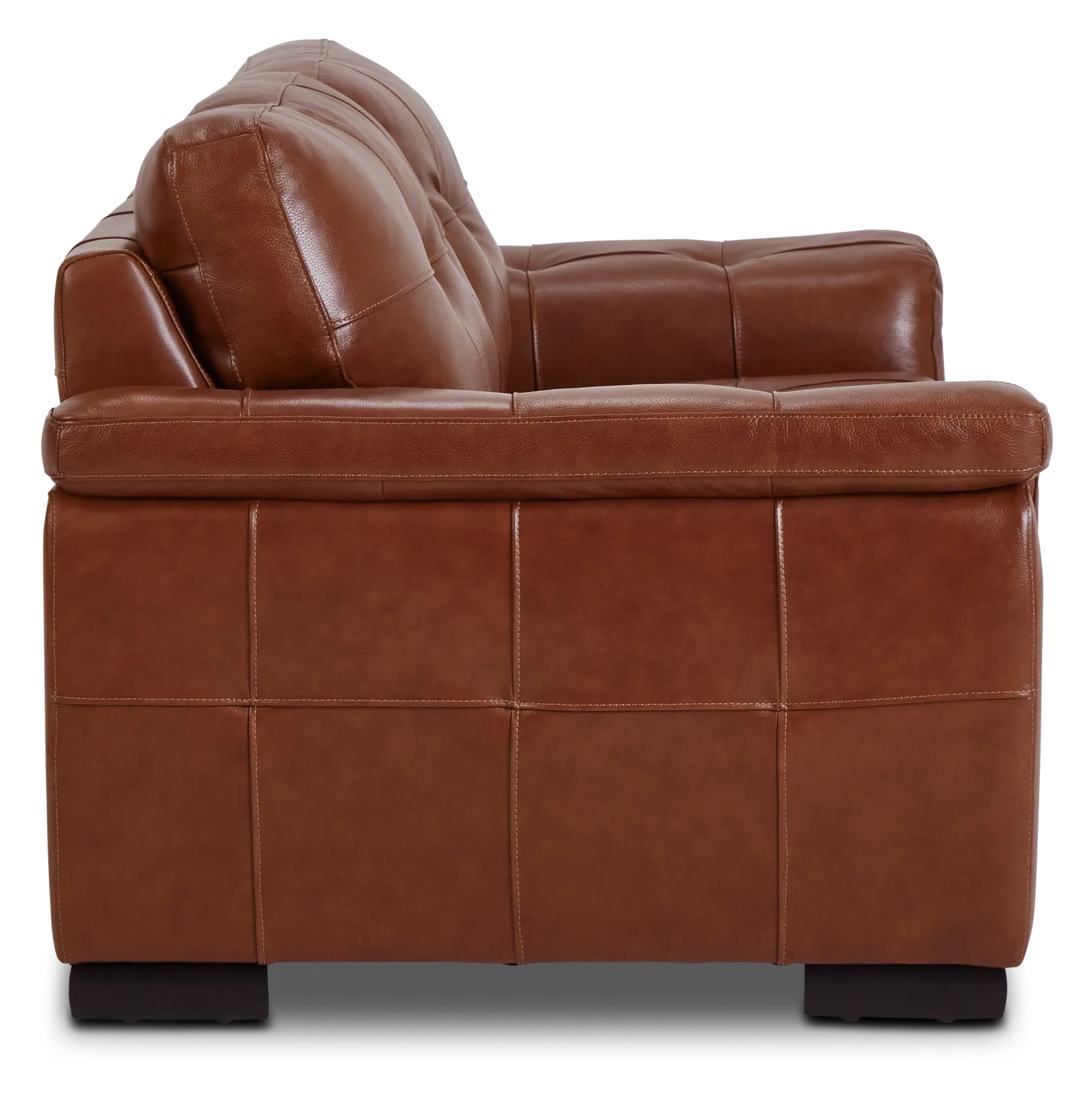 Braden Medium Brown Leather Loveseat Braden Medium Brown Leather Loveseat
