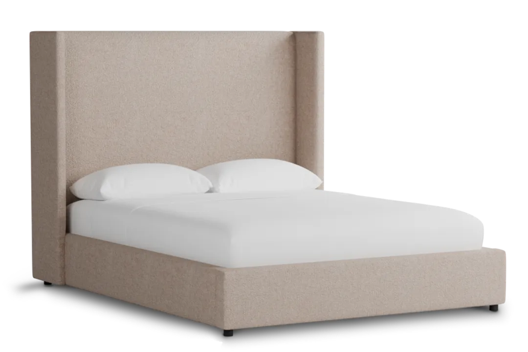 Captiva Elite Light Taupe 60" Upholstered Shelter Bed
