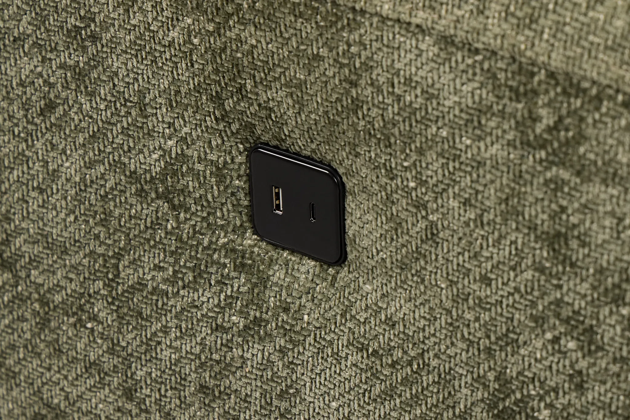 Hendrix Green Fabric Right Power Extension Chaise Sectional