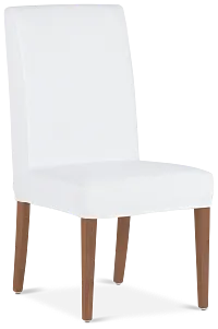 Destination White Short Slipcover Chair With Light Tone Leg