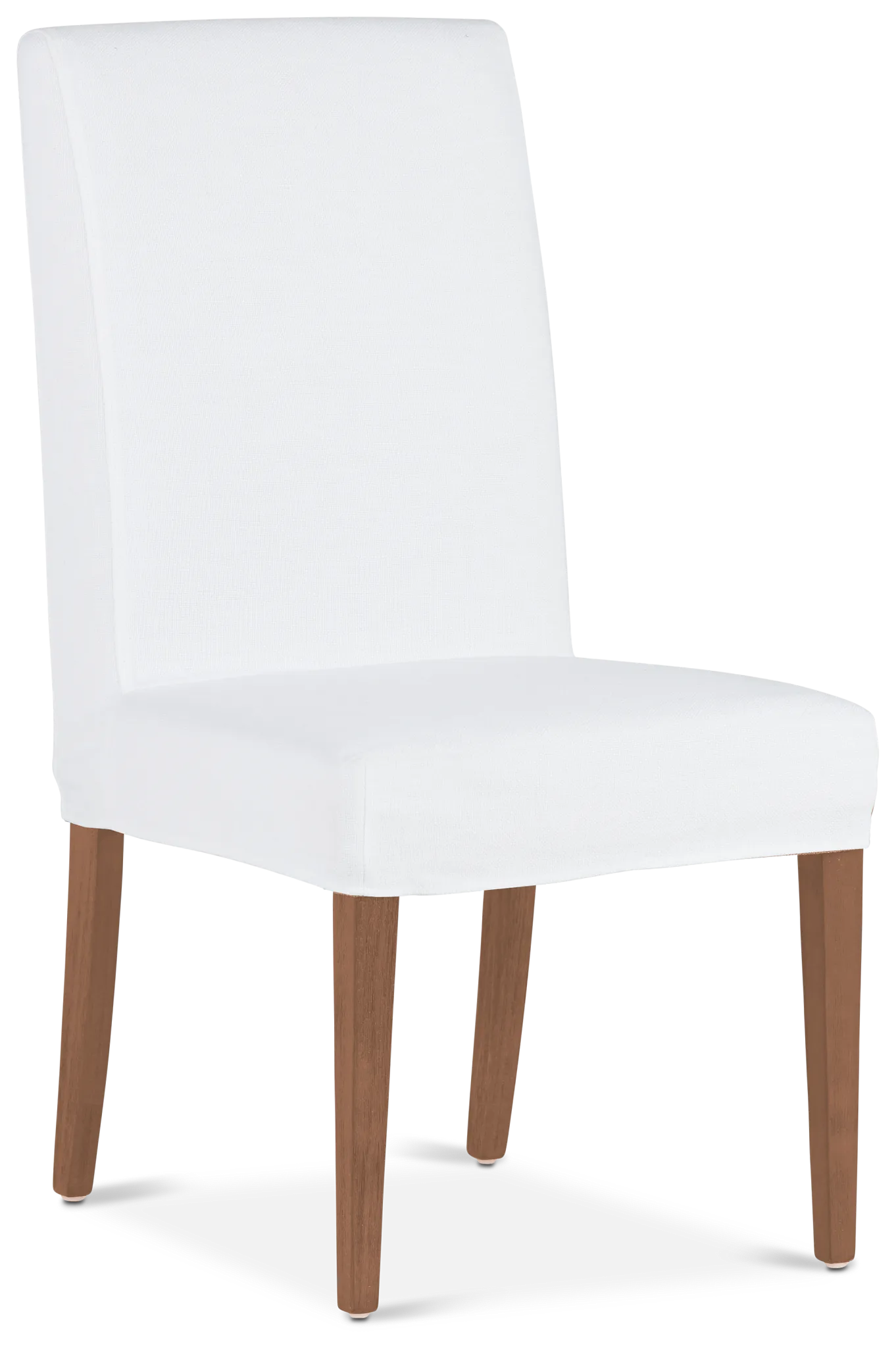 Destination White Short Slipcover Chair With Light Tone Leg