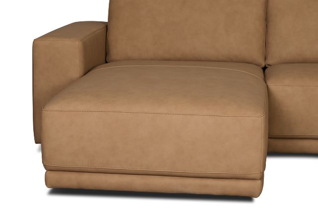 Kellan Light Brown Leather Large Left Chaise Sectional
